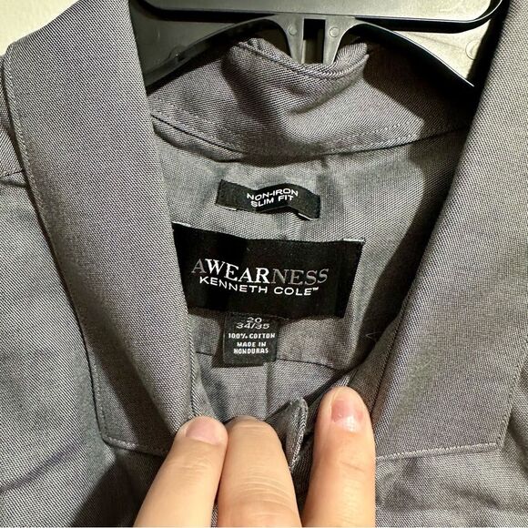 Kenneth Cole Gray Casual Button Down Shirt (635) - Picture 3 of 4